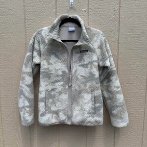 Columbia Women’s Fleece Jacket, Light Camo, Full Zip, Xsmall, Pockets